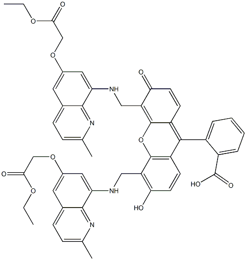 2 - {4,5 - 雙[(6 - (2 - 乙氧基-2 - 氧代乙氧基)-2 - 甲基喹啉-8 - 基氨基)甲基] -6 - 羥基-3 - 氧代-3H-呫噸-9 - 基}苯甲酸