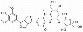 (-)-丁香樹脂酚-4-O-β-D-呋喃芹糖基-(1→2)-β-D-吡喃葡萄糖苷